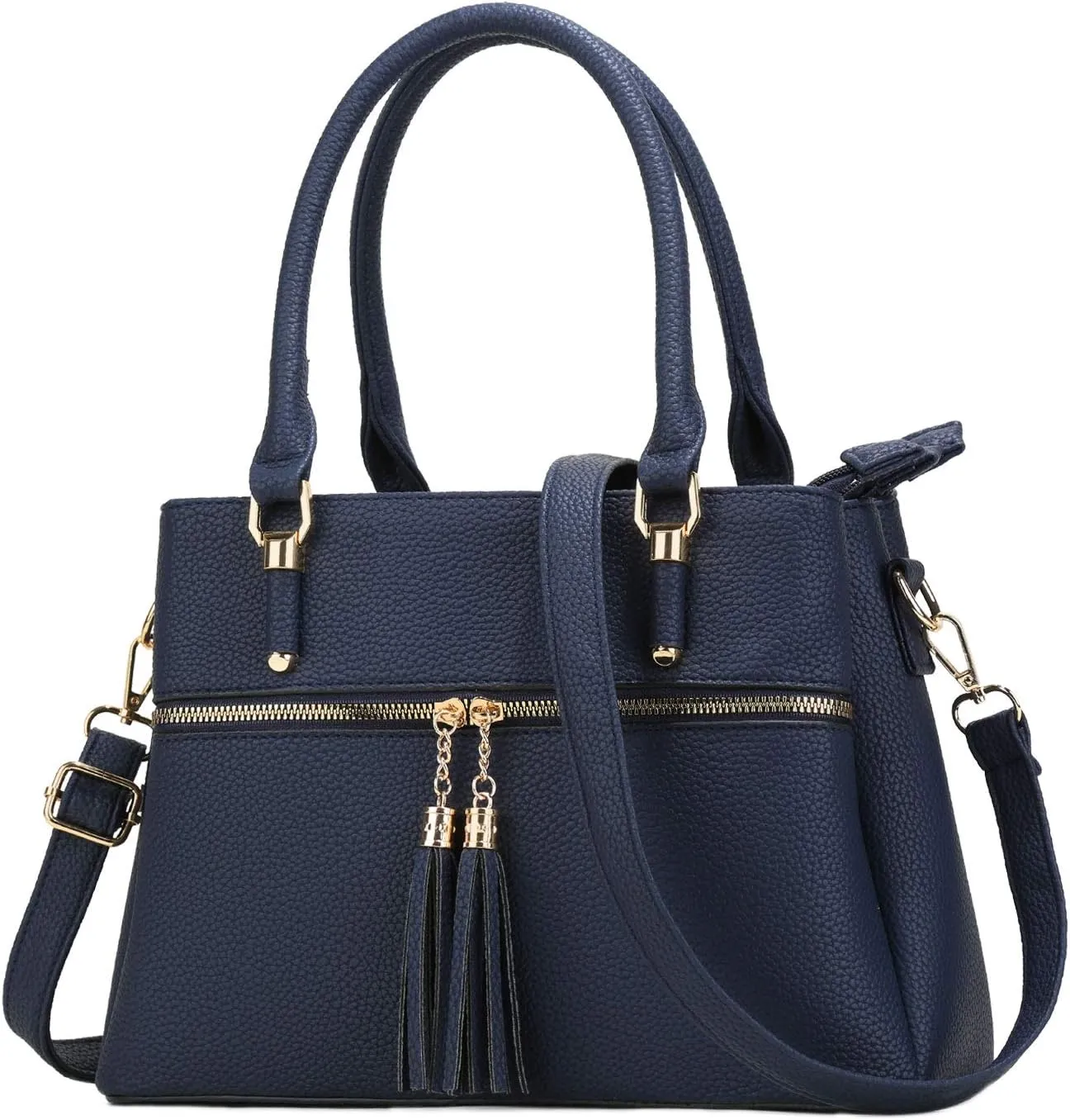 KKXIU Women Satchel Bags Handle Shoulder Handbags and Purses Pockets Zipper Leather Crossbody Bags