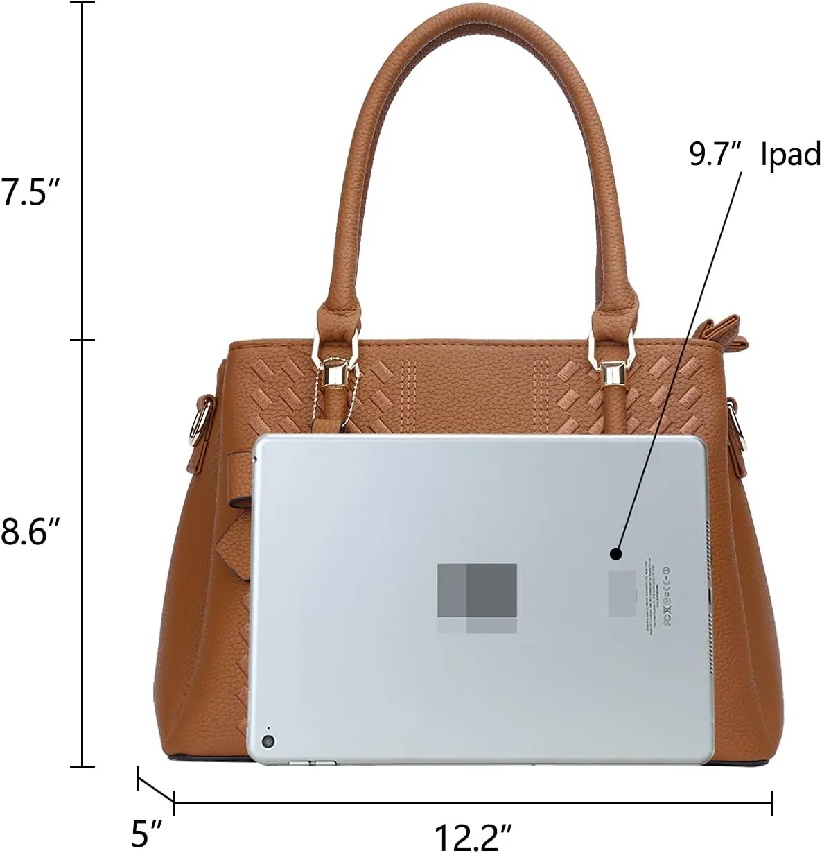 KKXIU Women Satchel Bags Handle Shoulder Handbags and Purses Pockets Zipper Leather Crossbody Bags