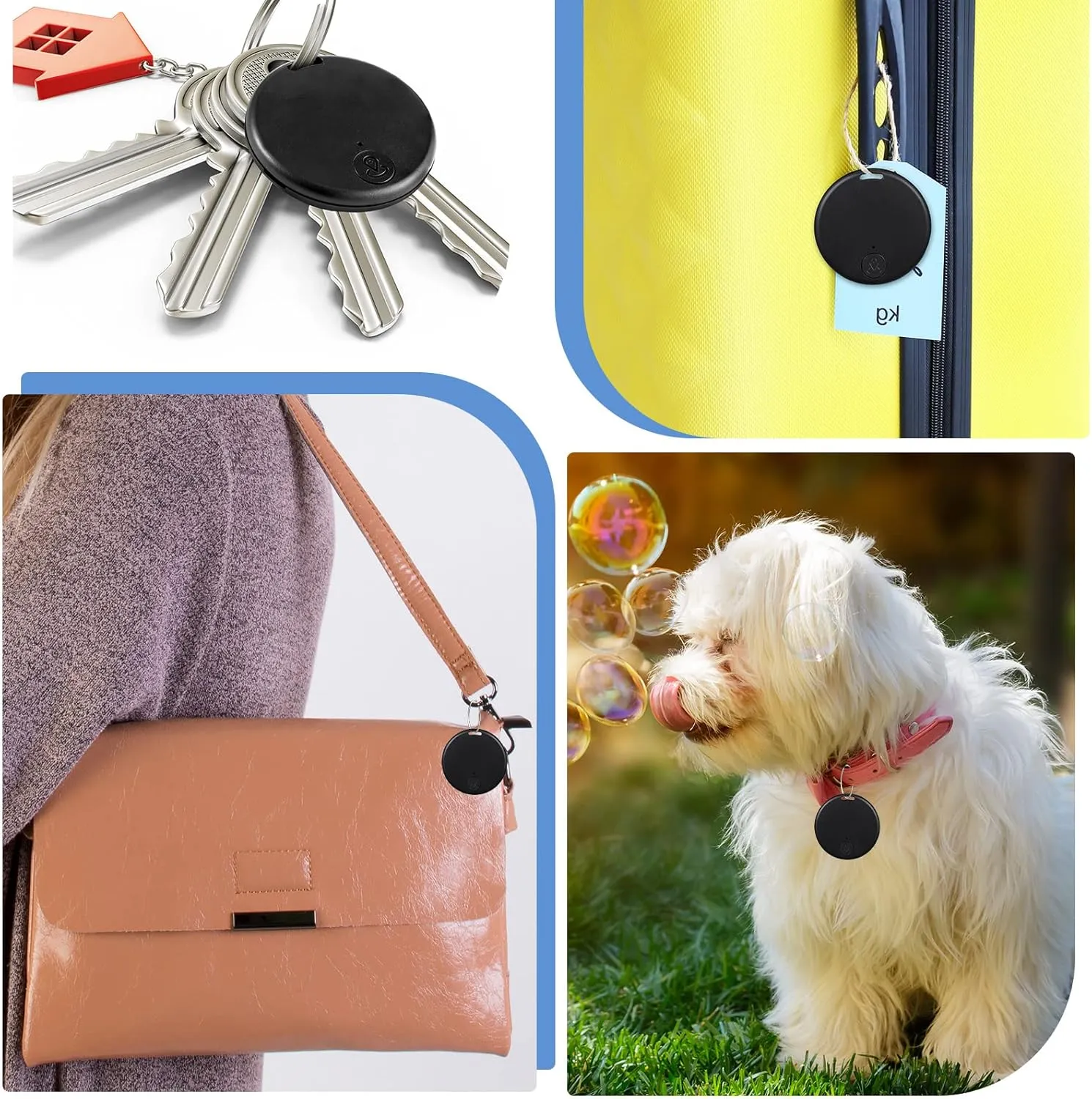 Konohan 5 Packs Portable GPS Tracking Mobile Tracking Anti Loss Smart Device Key Finder Locator GPS Finders Tracker Device for Pets Dog Cat Wallet Keychain Luggage, Alarm Reminder(Classic)