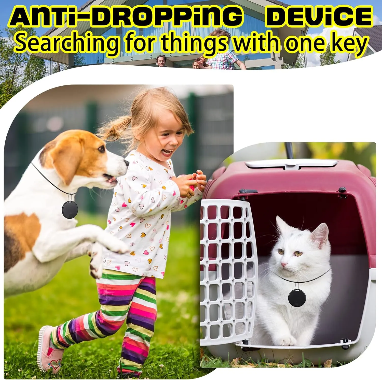 Konohan 5 Packs Portable GPS Tracking Mobile Tracking Anti Loss Smart Device Key Finder Locator GPS Finders Tracker Device for Pets Dog Cat Wallet Keychain Luggage, Alarm Reminder(Classic)