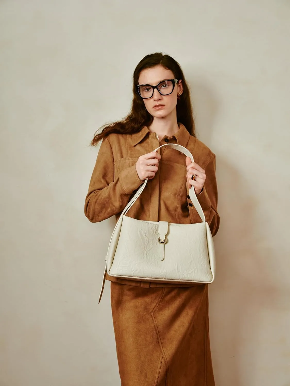 LA FESTIN Cowhide Leather Purses For Women Trendy - Large Capacity Satchel Bag with Adjustable Strap Women's Crossbody Purse