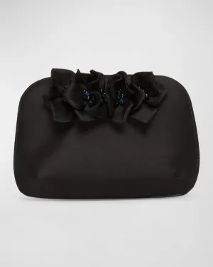 La Prima Floral Satin Clutch Bag