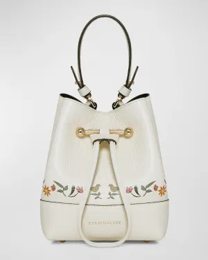 Lana Osette Floral Leather Bucket Bag