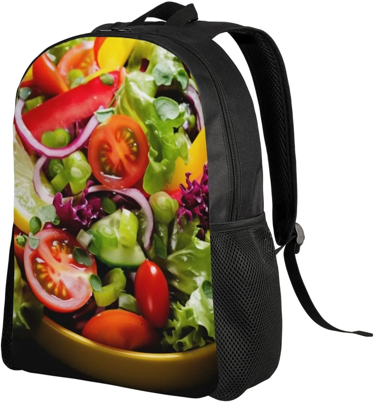 Laptop Backpack for Women Men Carry-on Backpack Colorful Various Salad Daypack Lightweight Travel Shoulder Bags