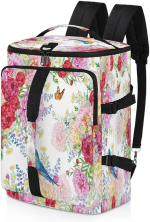 Large Sports Gym Bag With Shoe & Laptop Compartment 47L Waterproof Travel Duffel Bags for Men Women Colorful Pretty Flowers Luggage Backpack Duffle Bag