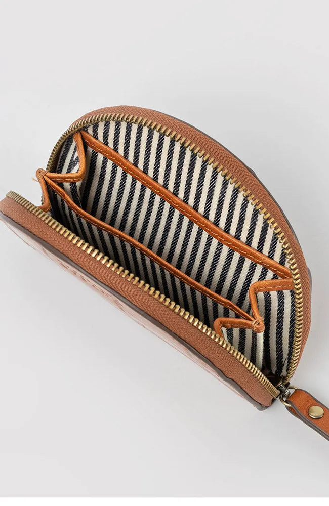 Laura Cognac Croco wallet