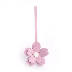 Leather Cherry Blossom Charm for Handbags, Purses, Totes, Keychains and Cars Handmade with Alran Sully Goatskin (Leather strap)