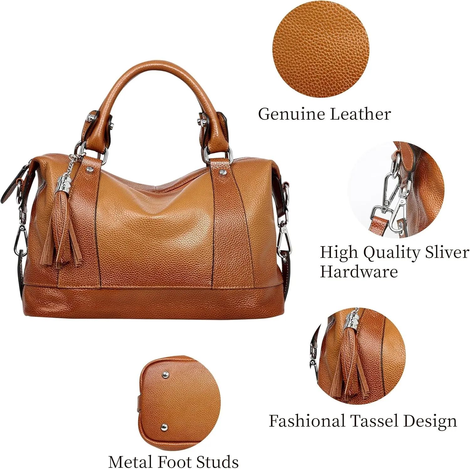Leather Purses for Women Shoulder Handbags Satchel Bag Tote Bags Designer Crossbody Bag Hobo Well made