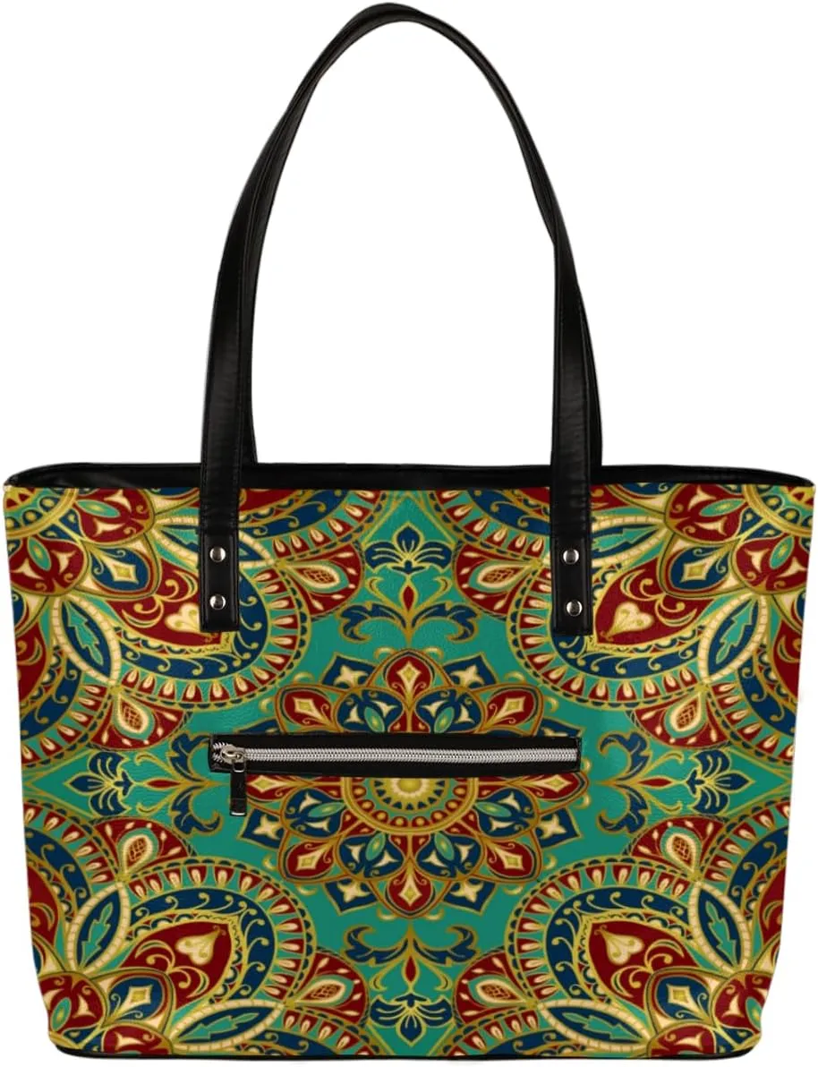 Leather Tote Bag for Women Fashion Shoulder Bag Purses and Handbags Large Capacity Satchel Bags for Work Travel