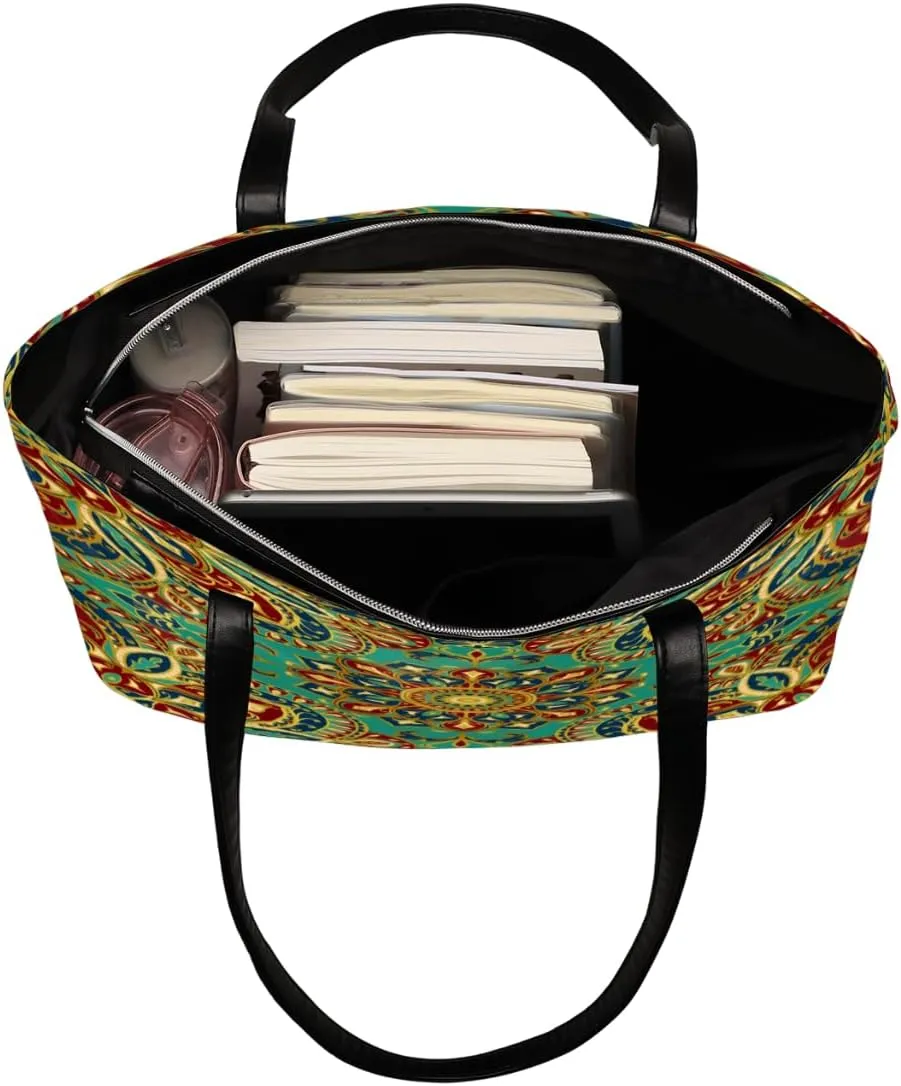 Leather Tote Bag for Women Fashion Shoulder Bag Purses and Handbags Large Capacity Satchel Bags for Work Travel