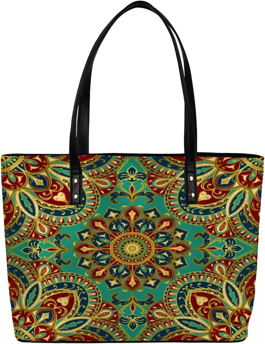 Leather Tote Bag for Women Fashion Shoulder Bag Purses and Handbags Large Capacity Satchel Bags for Work Travel
