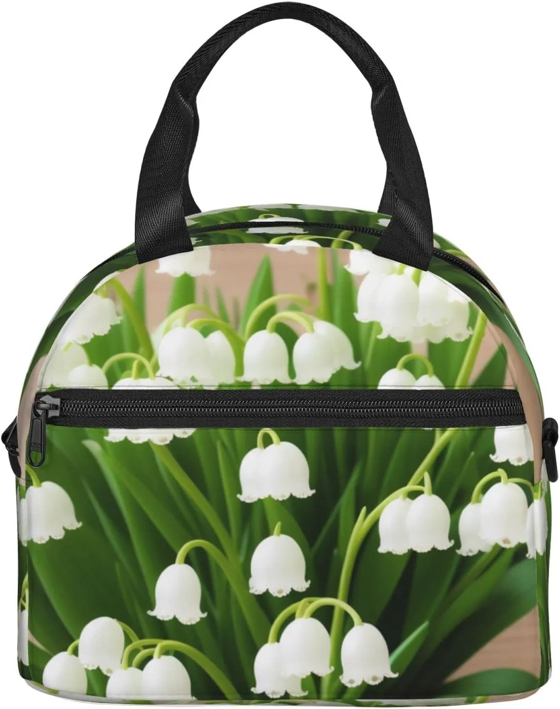Lilies Of The Valley Lunch Bag Insulated Lunch Tote With Adjustable Shoulder Strap Women And Men'S Office Work Travel Picnic