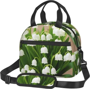 Lilies Of The Valley Lunch Bag Insulated Lunch Tote With Adjustable Shoulder Strap Women And Men'S Office Work Travel Picnic