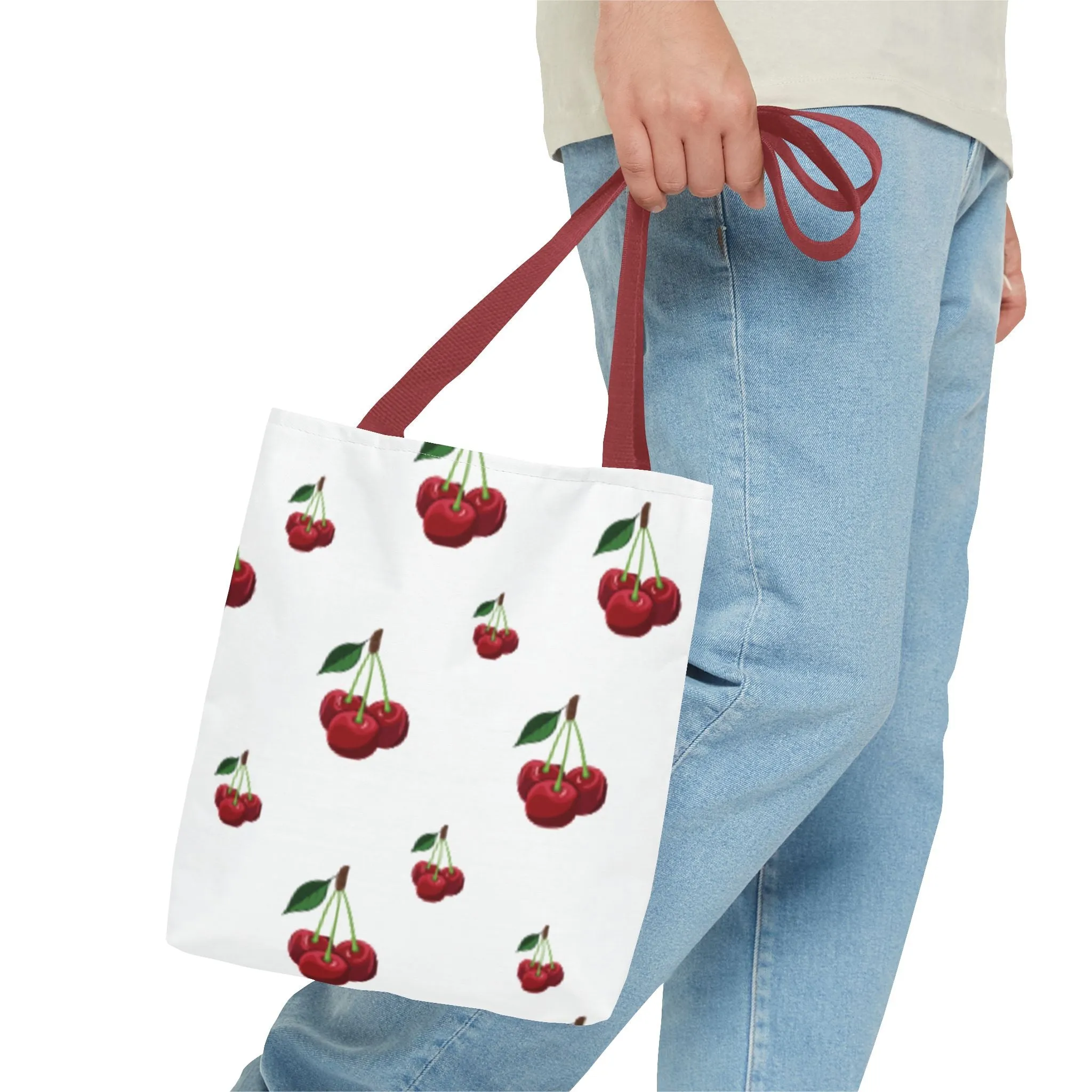 Long-lasting Stylish Bag, Grocery Cherry Bag, Blossom Floral Tote, for Gift Cute Tote Summer Economical Shopping Eco-Friendly Her, Design Accessory,