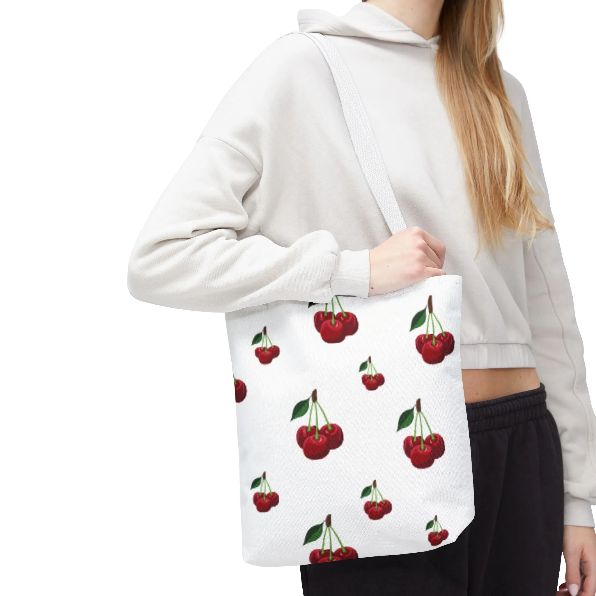 Long-lasting Stylish Bag, Grocery Cherry Bag, Blossom Floral Tote, for Gift Cute Tote Summer Economical Shopping Eco-Friendly Her, Design Accessory,