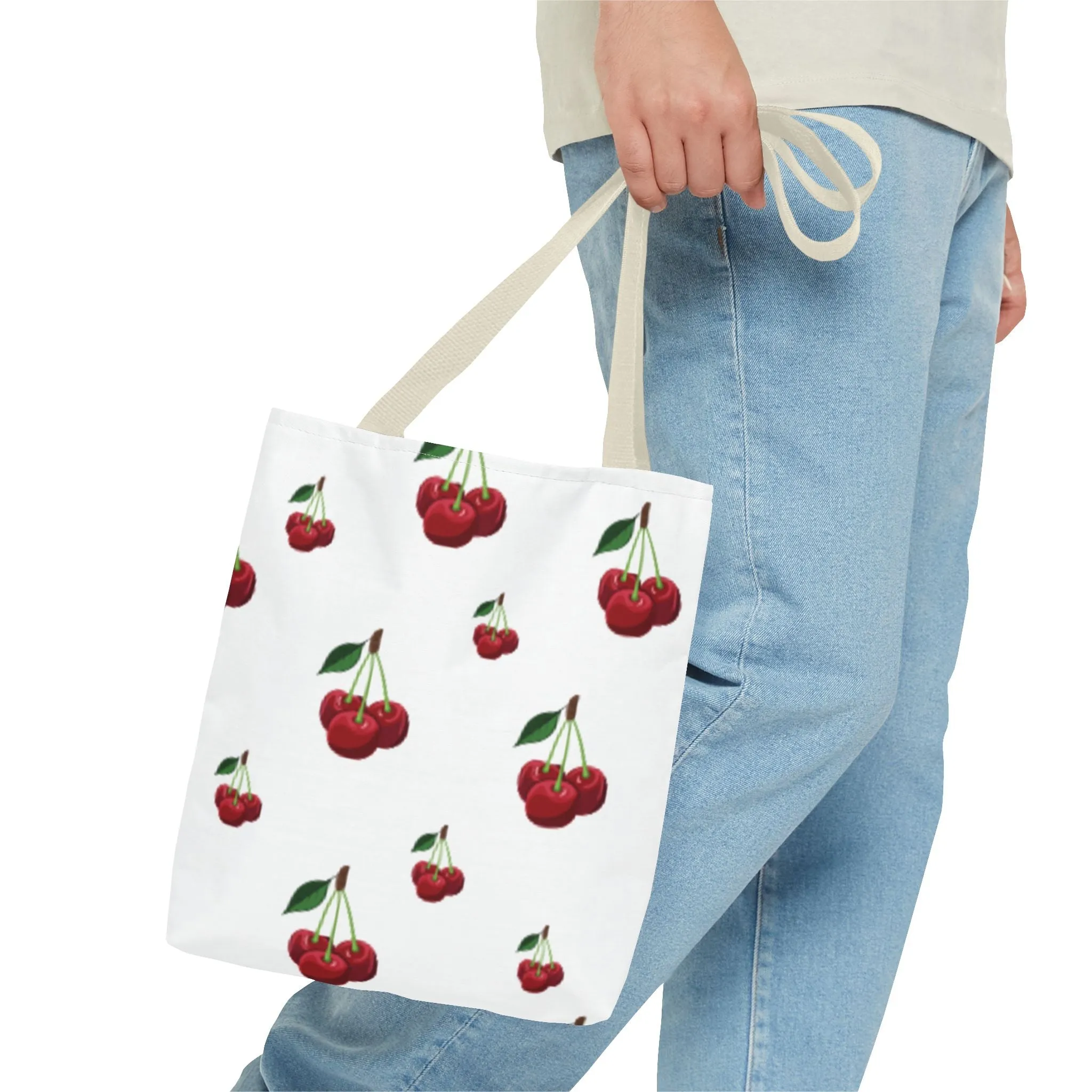Long-lasting Stylish Bag, Grocery Cherry Bag, Blossom Floral Tote, for Gift Cute Tote Summer Economical Shopping Eco-Friendly Her, Design Accessory,
