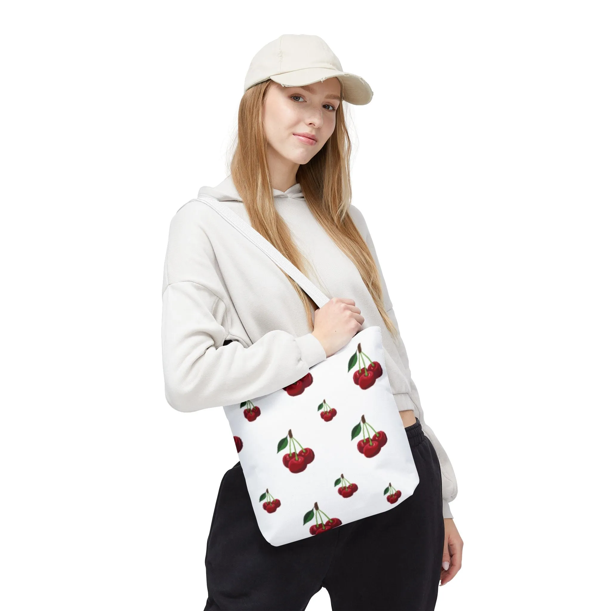 Long-lasting Stylish Bag, Grocery Cherry Bag, Blossom Floral Tote, for Gift Cute Tote Summer Economical Shopping Eco-Friendly Her, Design Accessory,