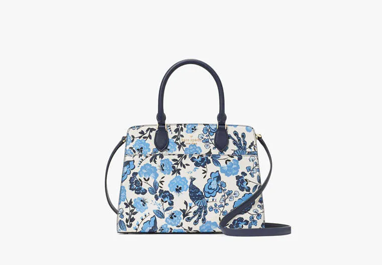 Madison Peacock Floral Printed Medium Satchel