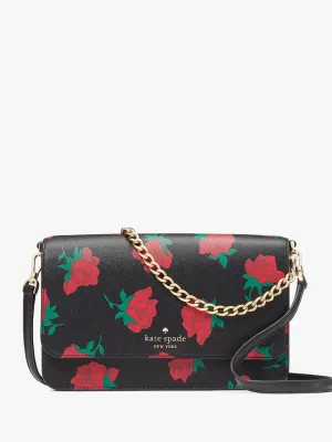Madison Rose Toss Printed Flap Convertible Crossbody