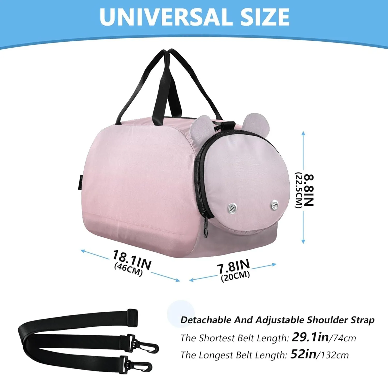 Magnolia Shell Pink Gradient Duffle Bags for Traveling Tote Weekend Duffel Overnight Kids Gym Duffle Carry on Duffel Bag Boys