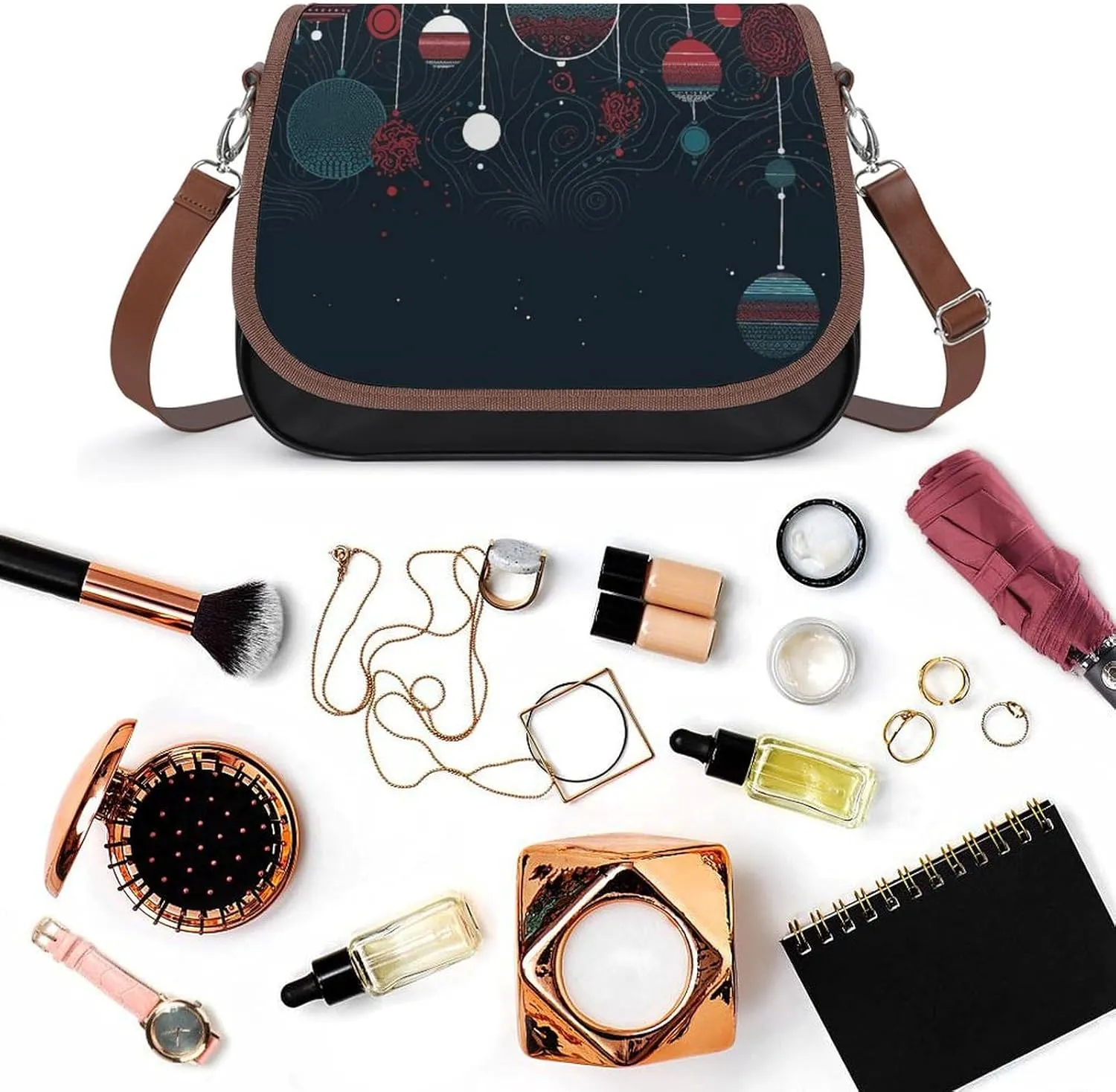 Marble Crossbody Bags for Women,PU Leather Tote Bag for Women,Shoulder Bag Purse for Work Shopping Travel