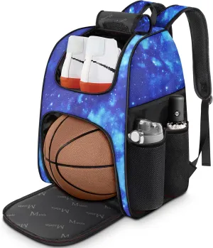 MATEIN Basketball Bag, Sturdy Soccer Bag with Ball Holder & Shoe Compartment, Large Basketball Backpack for Training Equipment, Water Resistant Sports Ball Backpack Fits Volleyball Football, Colorful