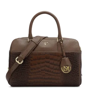 Medium Croco Franzy Leather Satchel - Date