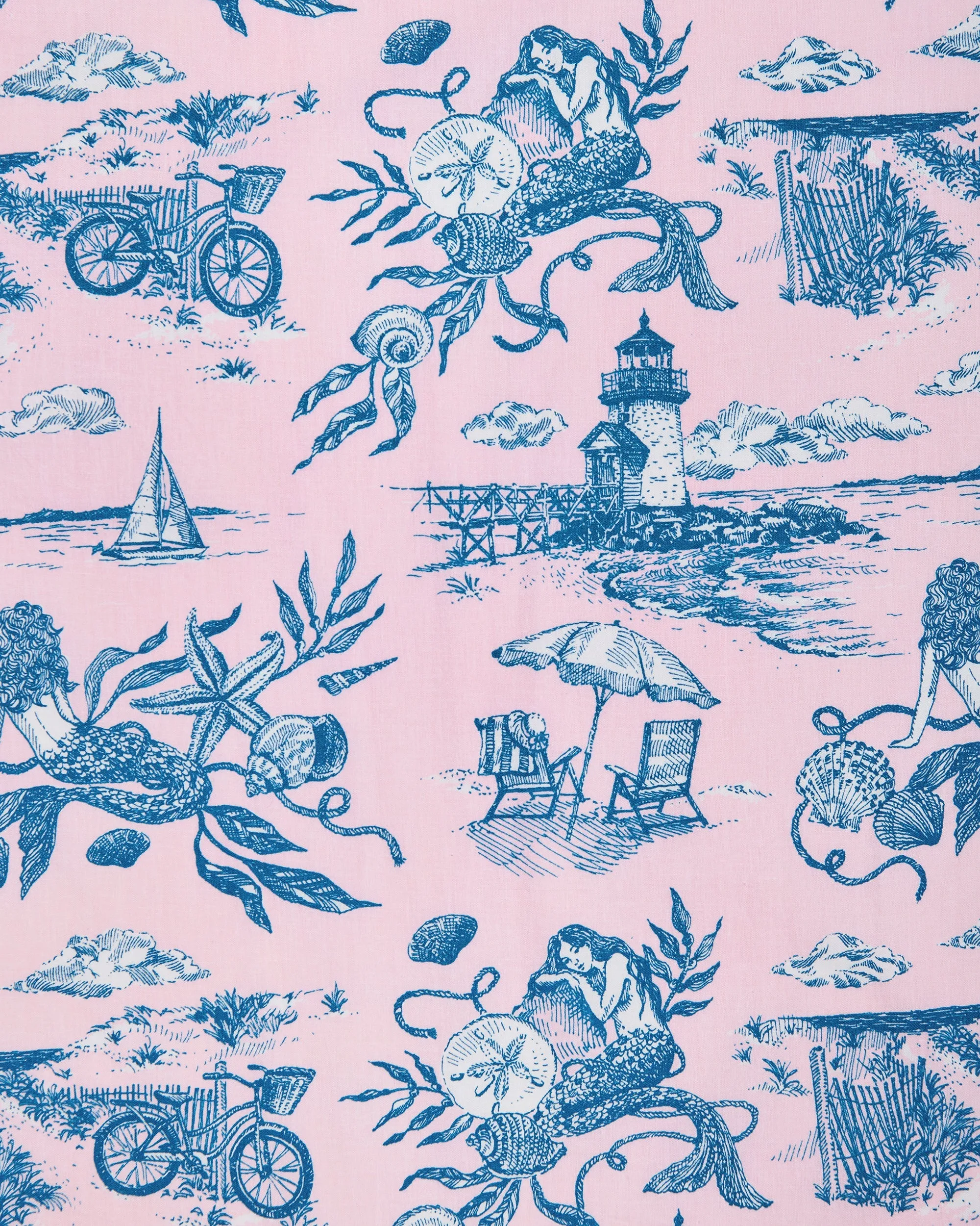 Mermaid Toile traveler tote