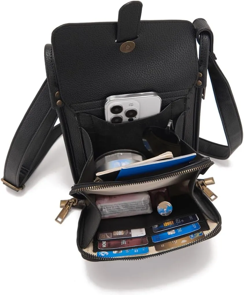 Meufam Women Cell Phone Purse PU Leather Small Crossbody Bags Shoulder Handbag Shoulder Purses Trendy Travel Wallet