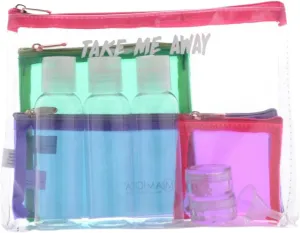 Miamica TSA Compliant Travel Bottles and Toiletry Bag Kit, 12-piece, Toiletry Kit