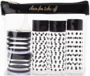 MIAMICA TSA Compliant Travel Bottles and Travel Toiletry Bag – Includes 12 Pieces – 7.55" L x 7.4" W x 1.8" D, Clear – Cute Travel Gifts