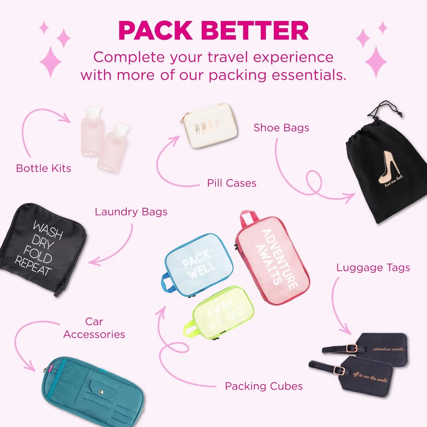 MIAMICA Women's Clear Travel Bottle Kit
