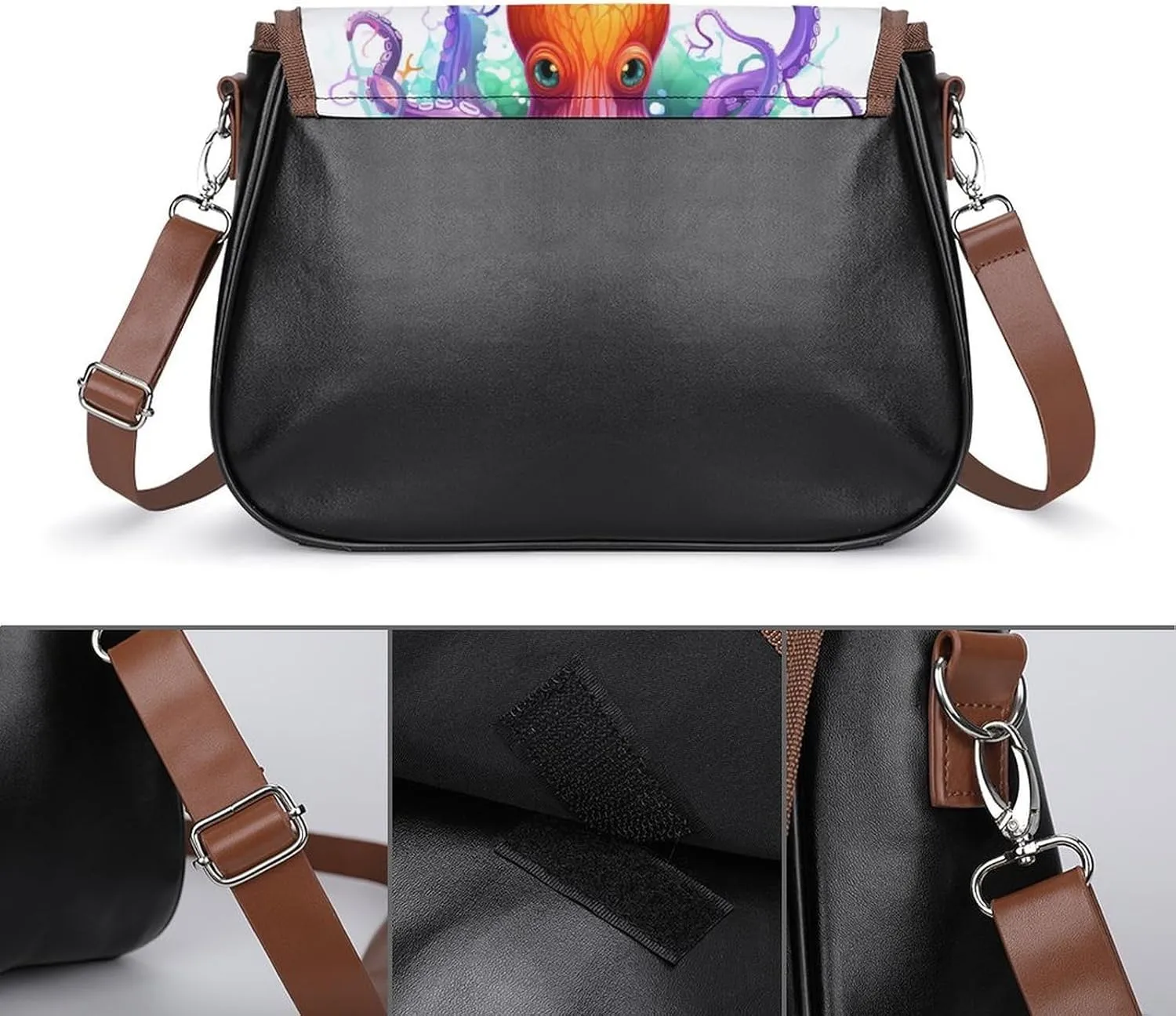 Misty Mountains Forest Crossbody Bags for Women,PU Leather Tote Bag for Women,Shoulder Bag Purse for Work Shopping Travel