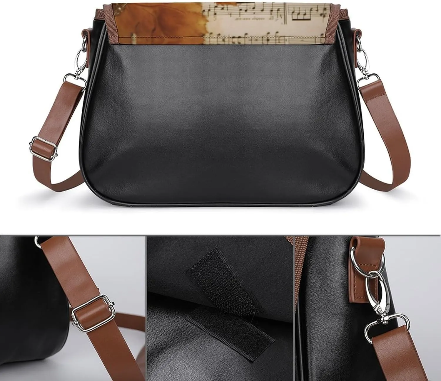 Misty Mountains Forest Crossbody Bags for Women,PU Leather Tote Bag for Women,Shoulder Bag Purse for Work Shopping Travel