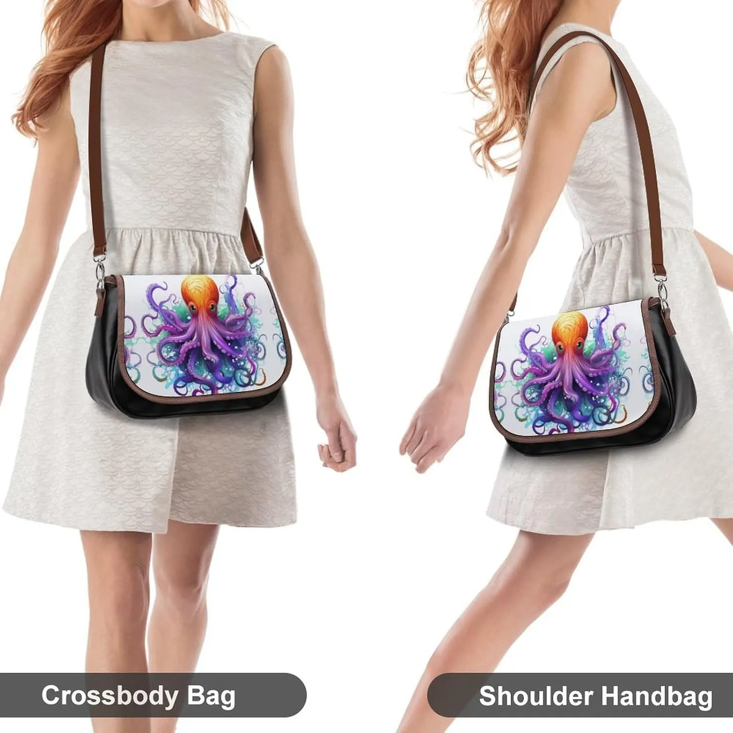 Misty Mountains Forest Crossbody Bags for Women,PU Leather Tote Bag for Women,Shoulder Bag Purse for Work Shopping Travel