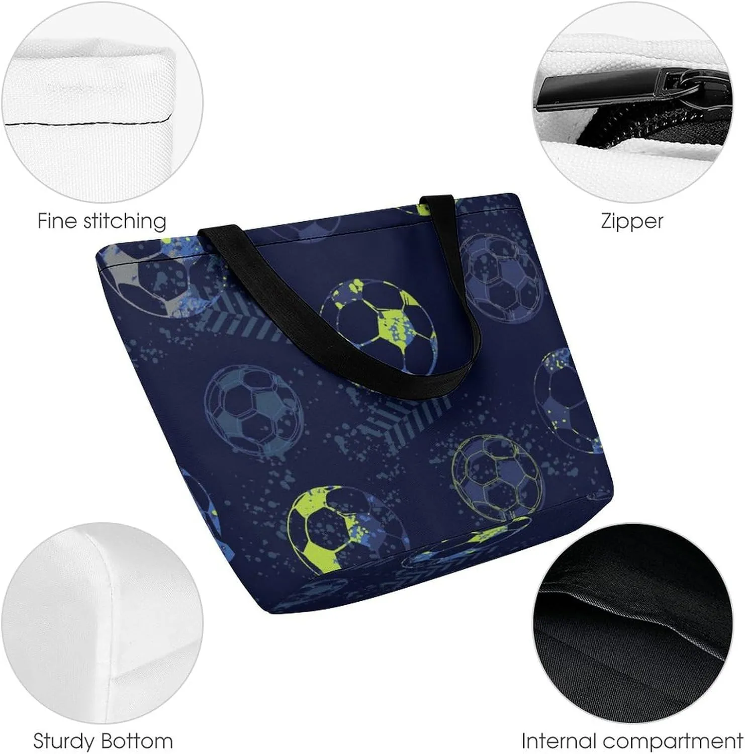 MoBlinko Abstract Baseball Ball Women Tote Bags Yoga Reusable Grocery Bagsshoulder Bag Handbag with Zipper