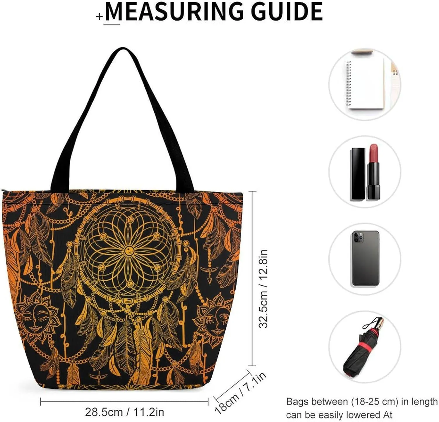 MoBlinko Bohemian Ethnic Feathers Tote Bag for Women Reusable Shoulder Bags with Zipper for Yoga Grocery Shopping Gifts
