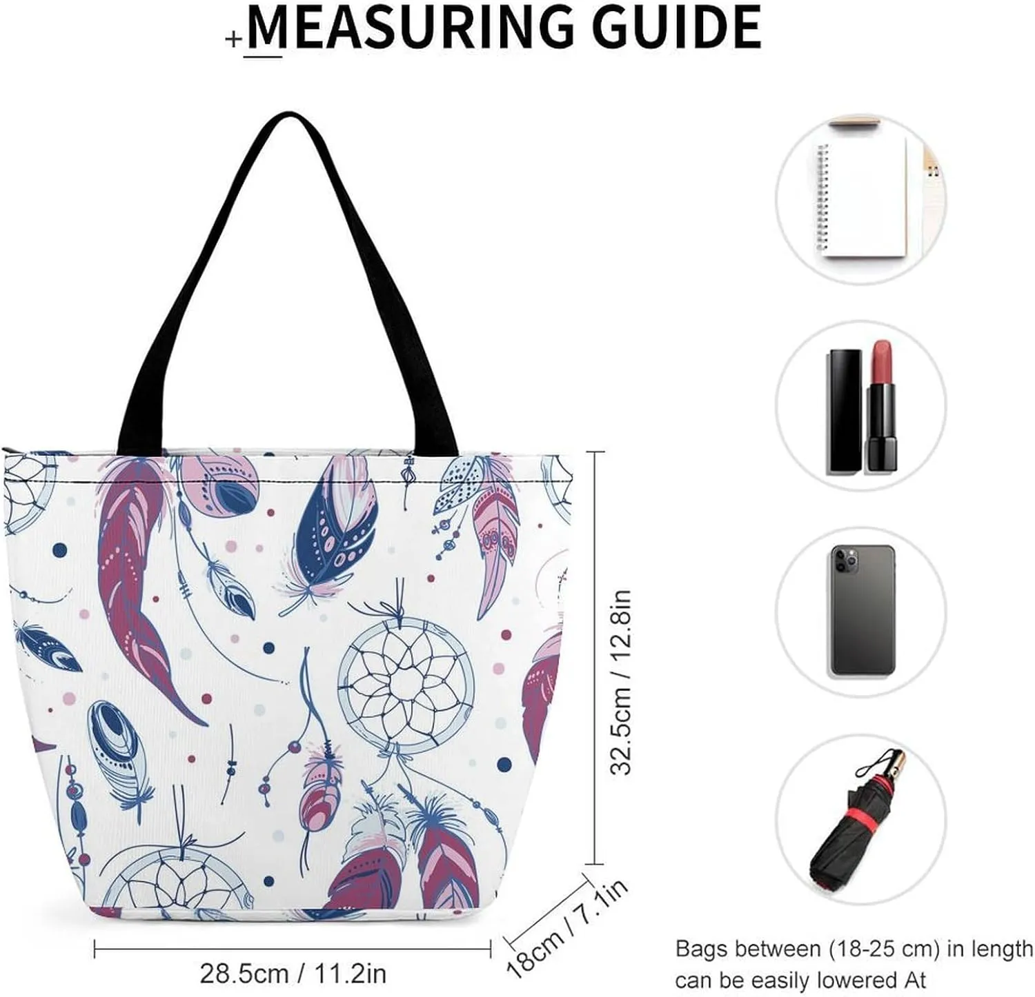 MoBlinko Dream Cather Feathers Womens Tote Bags Reusable Yoga Shoulder Bag Handbag with Zipper for Grocery Shopping Gifts