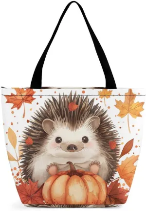 MoBlinko Fall Highland Cattle Women Tote Bags Yoga Reusable Grocery Bagsshoulder Bag Handbag with Zipper