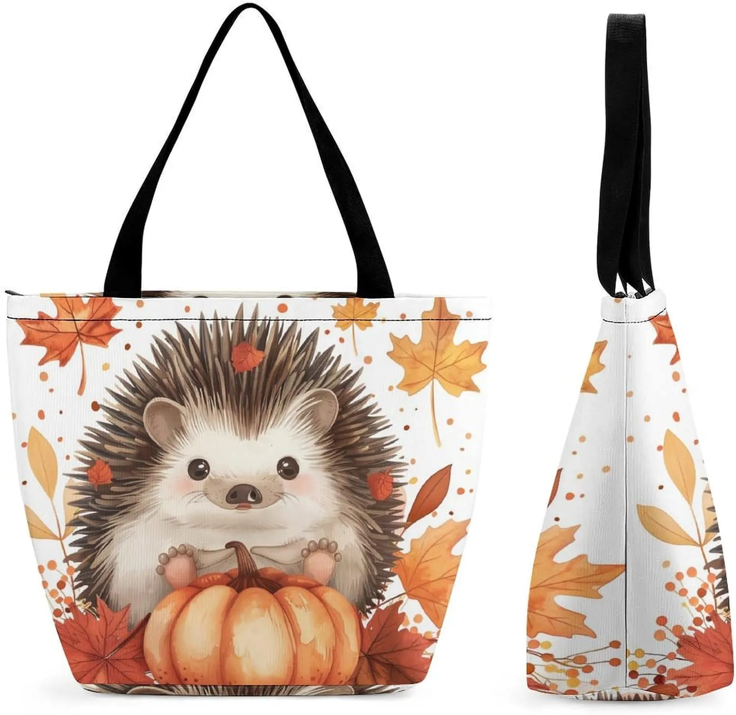 MoBlinko Fall Highland Cattle Women Tote Bags Yoga Reusable Grocery Bagsshoulder Bag Handbag with Zipper