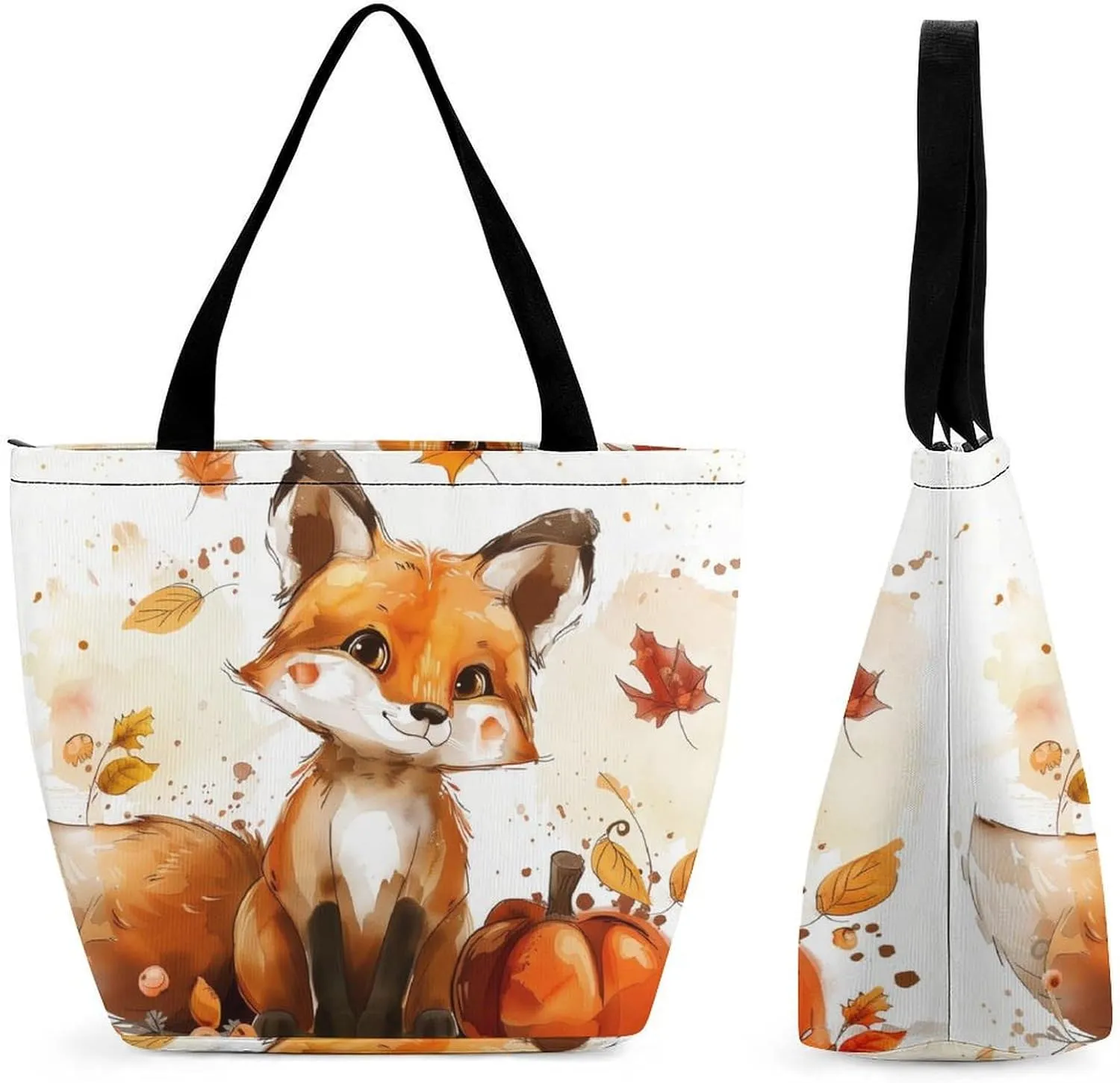 MoBlinko Fall Highland Cattle Women Tote Bags Yoga Reusable Grocery Bagsshoulder Bag Handbag with Zipper