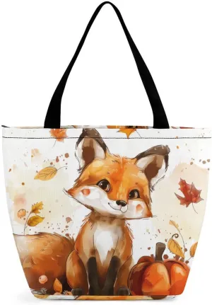 MoBlinko Fall Highland Cattle Women Tote Bags Yoga Reusable Grocery Bagsshoulder Bag Handbag with Zipper