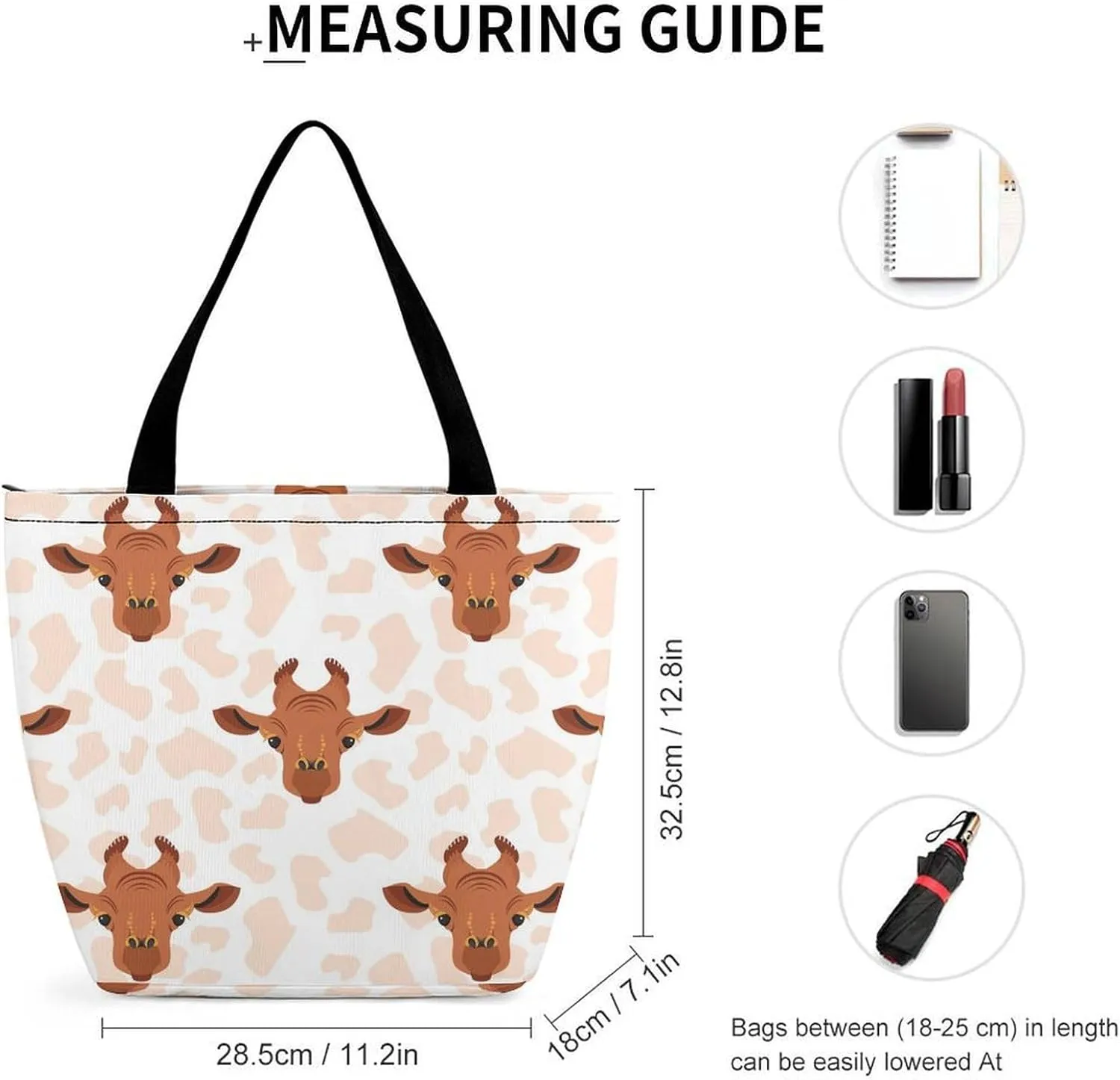 MoBlinko Highland Cow Calf Tote Bag for Women Reusable Handbags Shoulder Bags with Zipper for Yoga Grocery Gifts