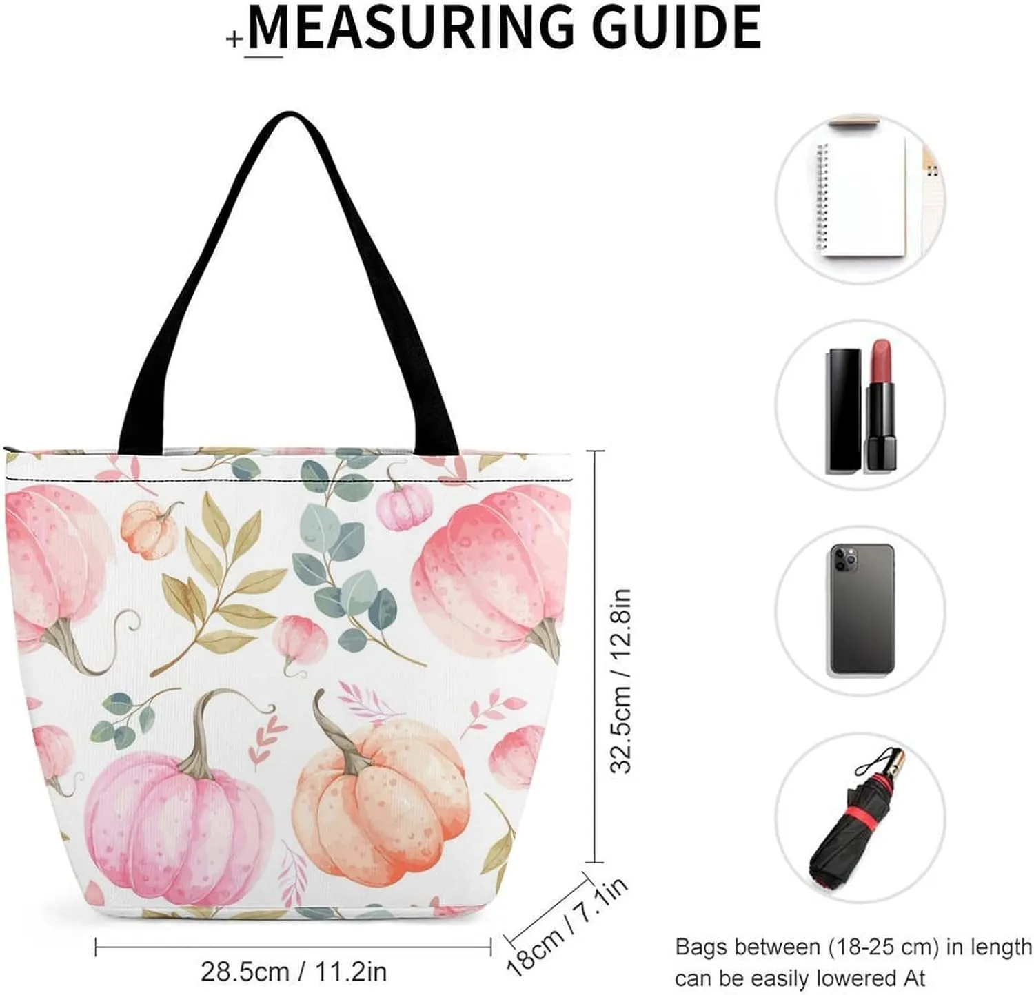 MoBlinko Thanksgiving Pumpkins Turkey Tote Bag for Women Reusable Shopping Bag Handbags Shoulder Bags with Zipper