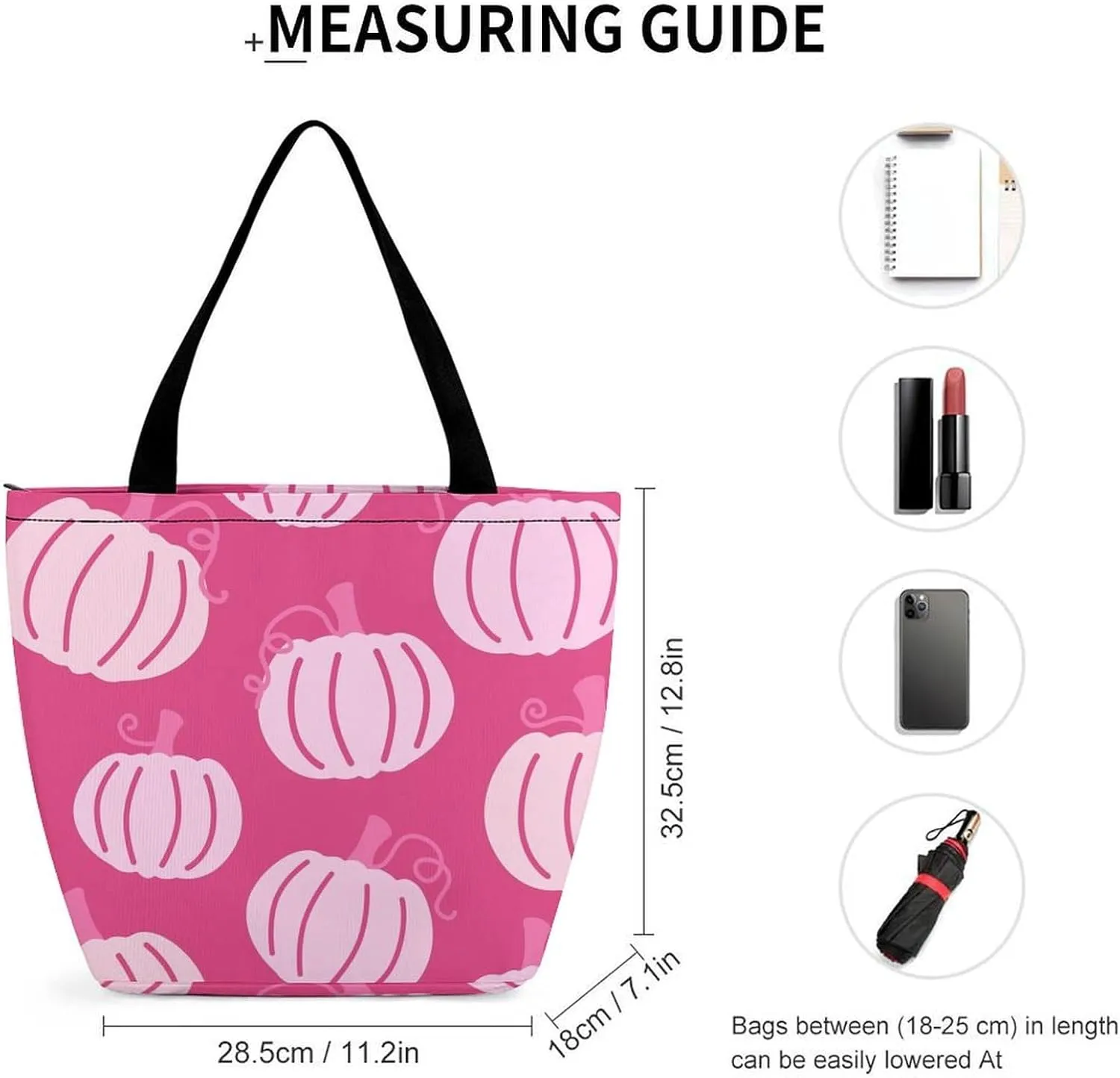 MoBlinko Thanksgiving Pumpkins Turkey Tote Bag for Women Reusable Shopping Bag Handbags Shoulder Bags with Zipper