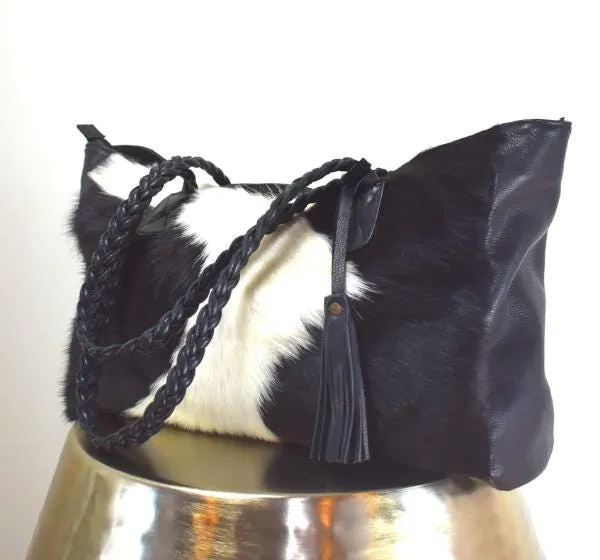 Mommy & Me Matching Gift Set with XL LeatherCowhide Tote, Wallet, and Baby Booties, Mother's Day Gift, New Mom Gift, Baby Shower Gift