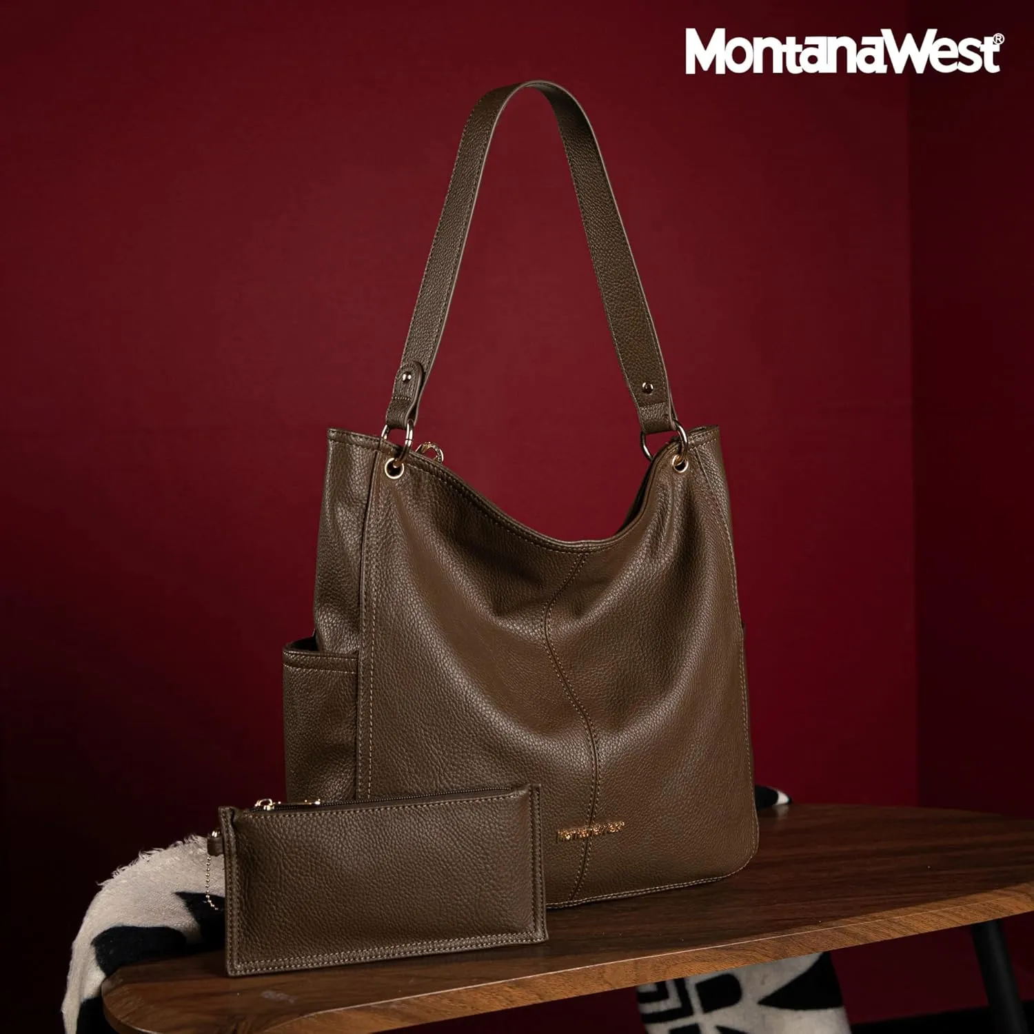 Montana West Hobo Purses for Women Soft Top Handle Shoulder Bag with Wallet Set