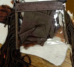 Montana West Western Fringe Rodeo Stadium Clear Crossbody Handbag