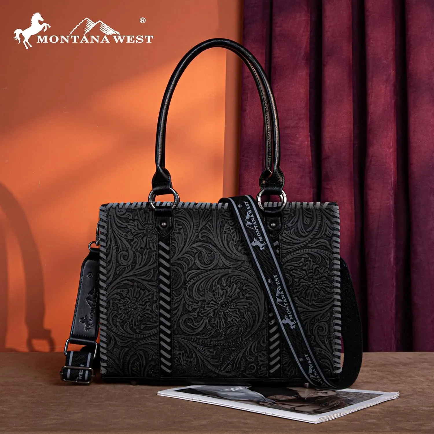 Montana West Western Tooling Handbags Vintage Prints and Whipstitch Craftsmanship