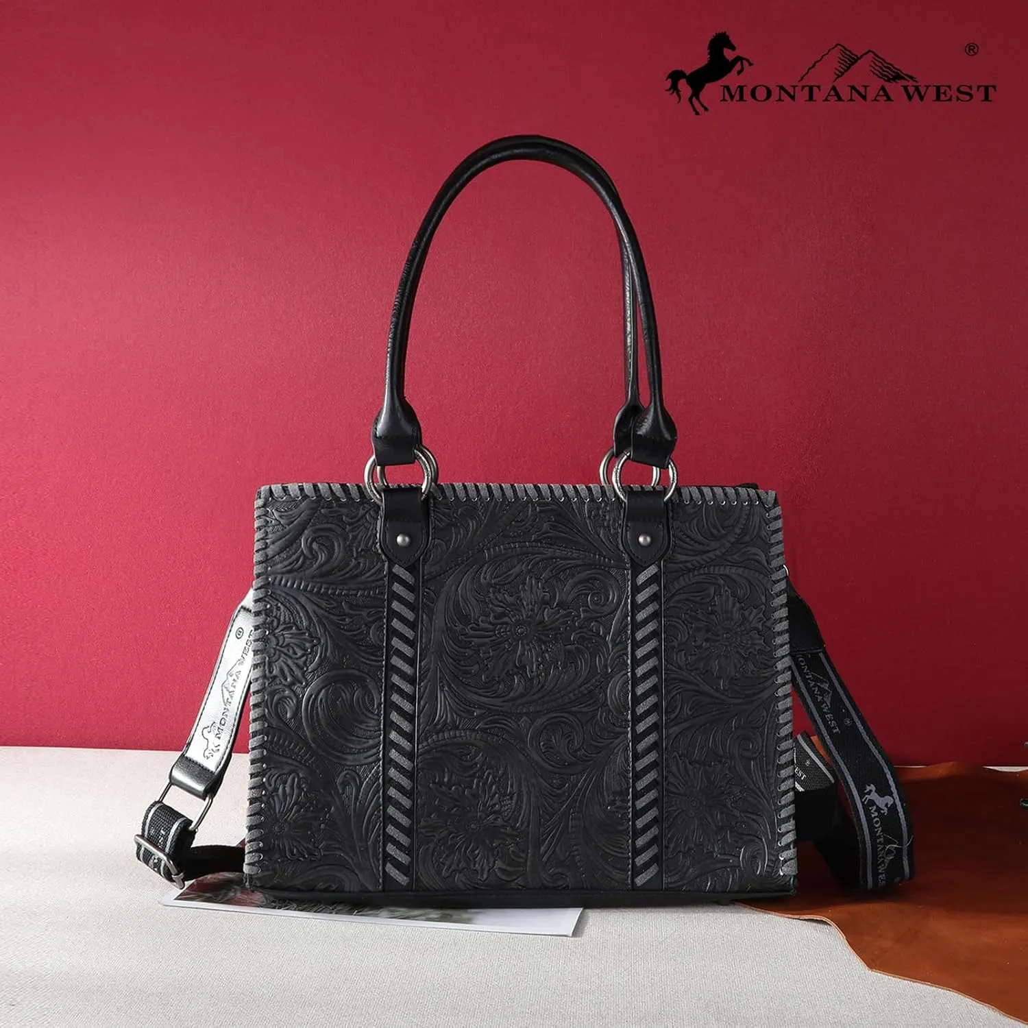 Montana West Western Tooling Handbags Vintage Prints and Whipstitch Craftsmanship